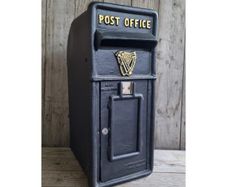 Cast Iron Post Box Large Big Harp Black CH R MB04 B