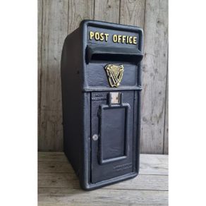 Cast Iron Post Box Large Big Harp Black CH R MB04 B