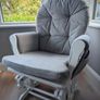 Babylo Milan Glider Nursing Chair and Footstool  White & Grey Image 2