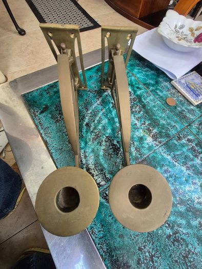 Vintage Pair of piano or wall sconces