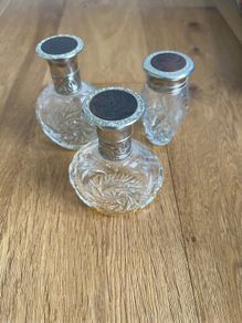 3 Vintage Glass Perfume Bottles