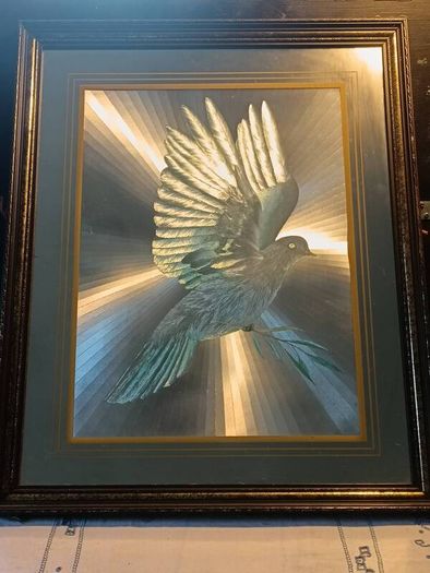 Vintage Large Dove Of Peace Mirror