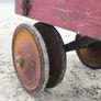 Vintage American Hand-Built Red Wooden Wagon Image 2