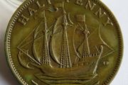 1945 HalfPenny WW2 king George VI bronze