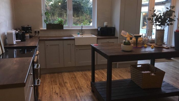 Complete Shaker-Style Kitchen (Disassembled) - Grey & Walnut Finish