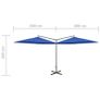 Double Parasol with Steel Pole Azure Blue 600 cm Image 7