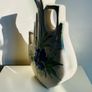 Large Vintage Hand Painted Ceramic Vase Sculptural Continental Floral Design 31cm Image 4