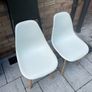Two white chairs and one bar stool Image 2