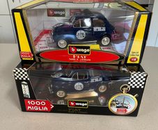 Fiat 500 Mille Miglia x 2 Burago Rare