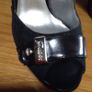 Guess Black Leather Peeptoe Platform Shoes size 6 Image 2
