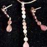 Silver and Pink Opal Necklace  and Earrings Set Image 4