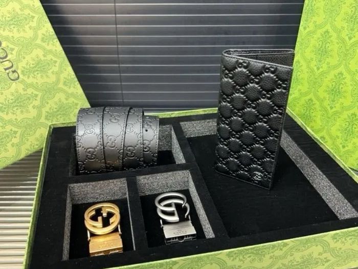GCC leather clutch belt set