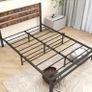 Double Bed Frame with Rustic Wood Headboard Image 5