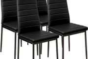 Stunning Modern Faux Leather Black White Dining Chair Chairs Set Dining Kitchen Room Chair SET OF 4 (FREE POSTAGE)