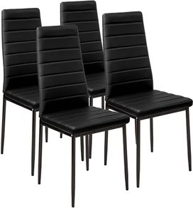 Stunning Modern Faux Leather Black White Dining Chair Chairs Set Dining Kitchen Room Chair SET OF 4 (FREE POSTAGE)