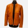 Massimo Dutti orange leather jacket size S Image 2