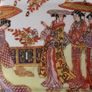 Large Oriental Octagonal Charger Platter Hand Decorated 14inches 1928 Image 5