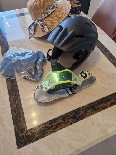 Safety helmet and goggles