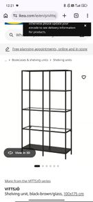 black shelving unit