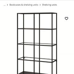 black shelving unit