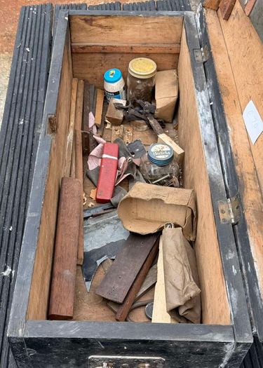 large vintage wooden tool chest (1 )