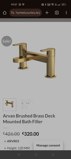 bath filler tap brushed brass