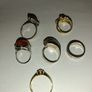6 sterling silver rings with Opal and Amber Image 2
