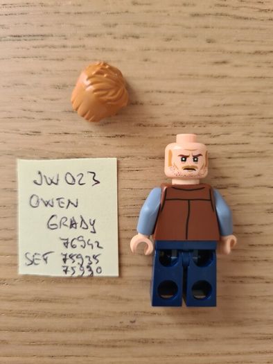 lego jw023 owen grady, set jurassic world 76942, 75935, 75930