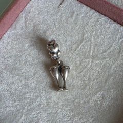 Pandora cheers champagne glasses dangle charm very good condition hallmarked