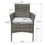 Grey 4 Piece Rattan Garden Furniture Sofa Chair Table Set with Cushions Image 4