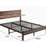 King Size Bed Frame with Wooden Headboard 11 Under-Bed Storage for Master Bedroom, Couples, Heavy Duty Metal Frame 800 lbs, Noise-Free, No Box Spring Needed, Easy Assembly , Black Brown Oak Image 8