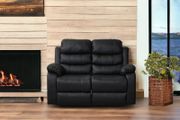2-Seater Recliner Sofa, Black