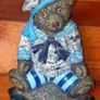 Vintage 12" Cast Iron Sailor Bear Doorstop Image 3