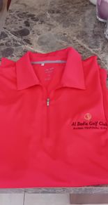 mens red Adidas golf top