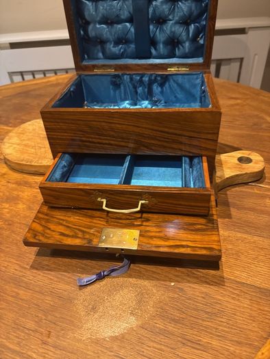 antique walnut box with key