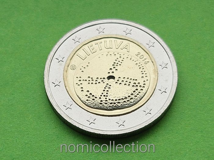 Lithuania 2016 year Uncirculated 2 Euro coin.