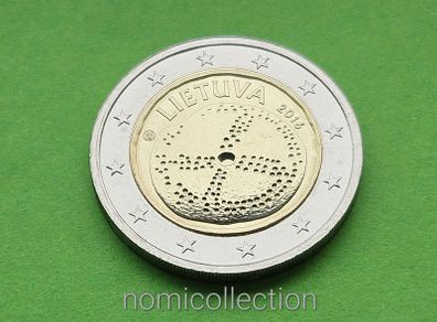 Lithuania 2016 year Uncirculated 2 Euro coin.