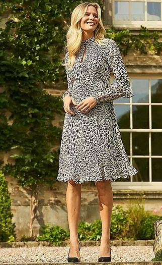 Sosander Leopard Print & Flare Dress