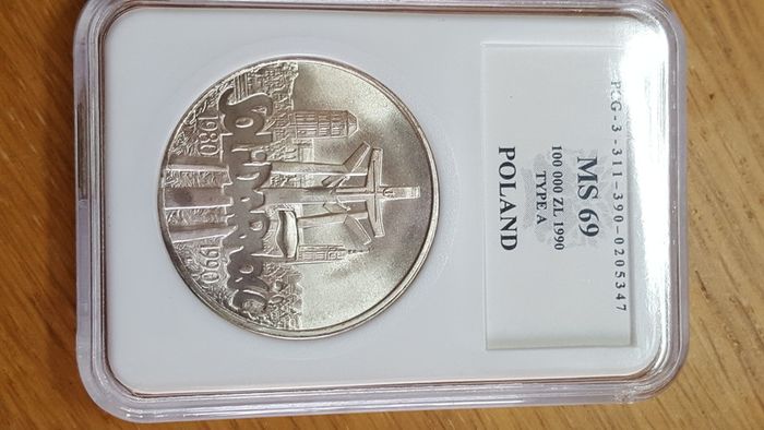 Poland 100000 zlotych 1990 solidarity silver coin