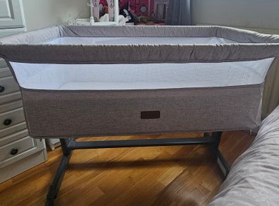 Babylo Nested Cozi Sleeper Bedside Cot Grey