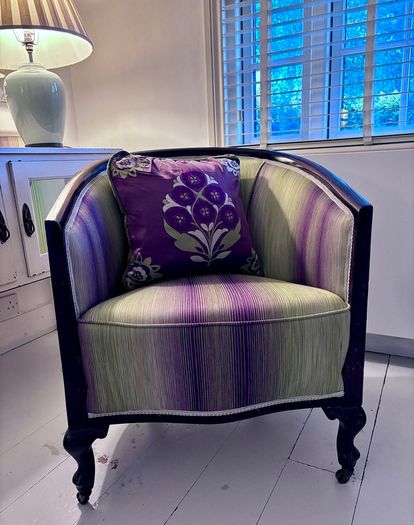 Vintage Tub Chair Professionally Upholstered Excellent Condition