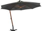 Hanging Parasol with Pole Anthracite 3.5X2.9 m Solid Fir Wood