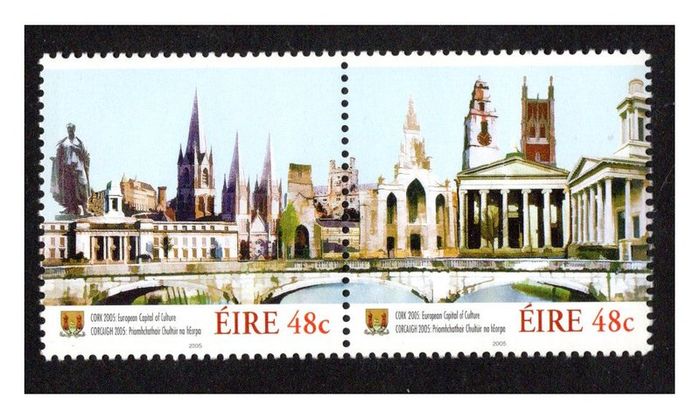 2005 Ireland European Capital of Culture 2005 Cork City Commemorative Stamps Mint Never Hinged (MNH)