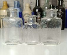 433 - Set of 3 Small Vintage Wellcome Chem Works Collectible Decorative Bottles