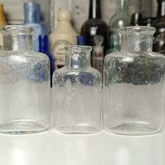 433 - Set of 3 Small Vintage Wellcome Chem Works Collectible Decorative Bottles