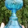 Vintage Blue Table Oil Lamp 10" Image 5