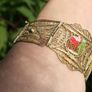 Vintage Egypt Bracelet  Filigree Egyptian Revival Panel Bracelet 7,2" Image 6