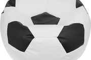 Football Bean Bag Chair Black 450 Litre  and White XL Seat for Kids Teens and Adults