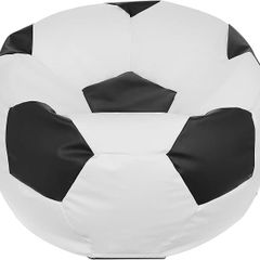 Football Bean Bag Chair Black 450 Litre  and White XL Seat for Kids Teens and Adults