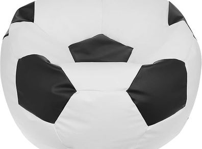 Football Bean Bag Chair Black 450 Litre  and White XL Seat for Kids Teens and Adults